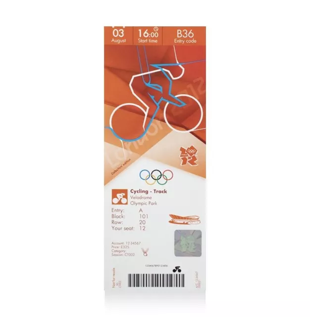 UNSIGNED London 2012 Olympics Ticket: Track Cycling, August 3rd (M Team Pursuit;
