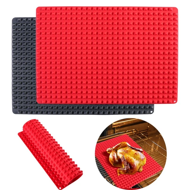 Tappetino cottura silicone non adesivo 40x28 cm per barbecue pizza e forno a microonde