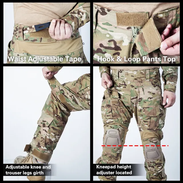 IDOGEAR Tactical Uniform BDU G3 Combat Shirt & Pants Knee Pads Update Ver Camo 3