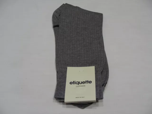 ETIQUETTE CLOTHIERS - Gray - Made in Italy - 8-12 Size Dress Socks!