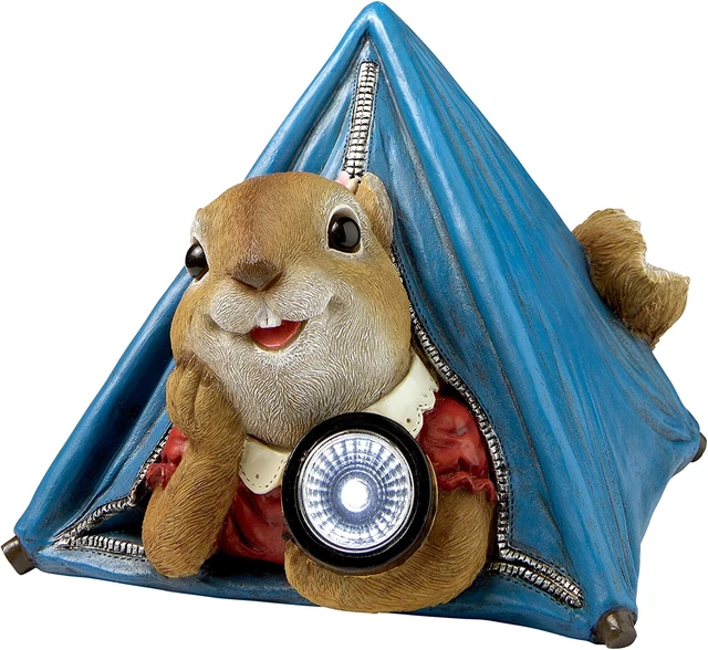 QM2811700 Backyard Camper Squirrel Solar Statue, Full Color