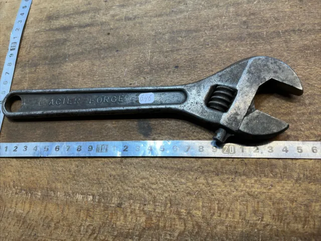 n° 646 old tool outil ancien Petite Clé à molette Acier Forgé
