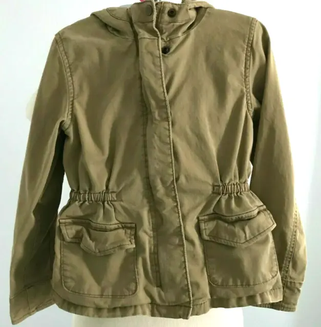 OshKosh B'gosh Girl's Fitted Waist Full Zip/Snap Hooded Jacket  Size: 6X
