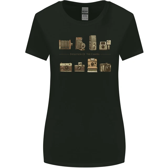 Photography Camera Evolution Photographer Womens Wider Cut T-Shirt