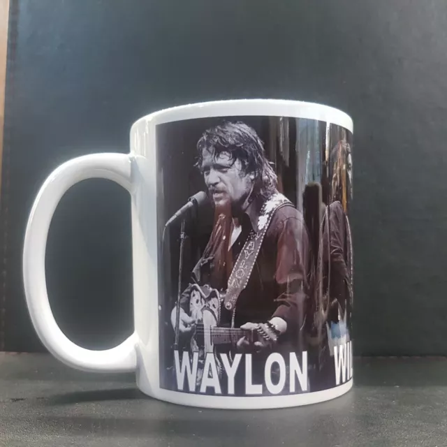 WAYLON JENNINGS WILLIE Nelson Merle Haggard & Johnny Cash Gift Mug. £10 ...