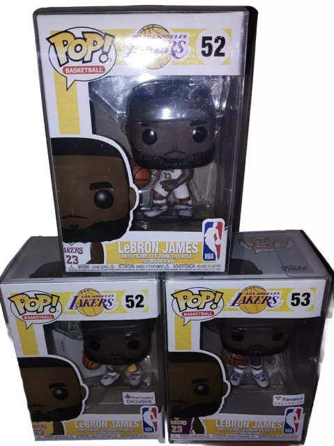 LeBron James Funko Pop Combo: Fanatics#53/Foot Locker #52/Common #52+Protectors