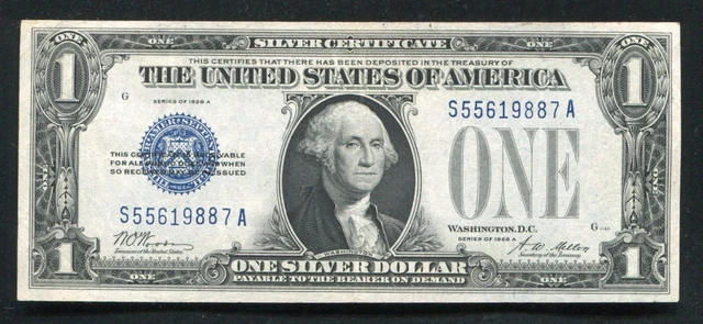 Fr. 1601 1928-A $1 One Dollar “Funnyback” Silver Certificate Extremely Fine (C)
