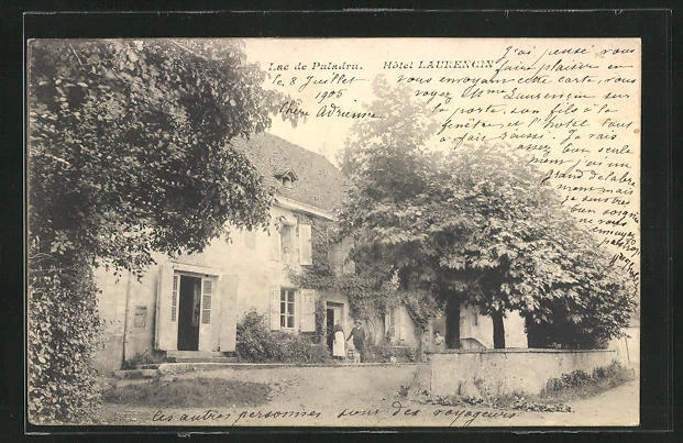 CPA Lac de Paladru, Hôtel Laurencin en été 1905
