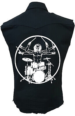 Vitruvian Drummer Work shirt/Drumming/Drums/Drum/Kit Stick/Music/Rock/Worker Top