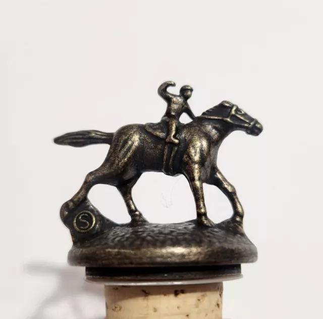 Blanton's Bourbon Whiskey Horse & Jokey Cork Bottle Stopper 'S' Blantons