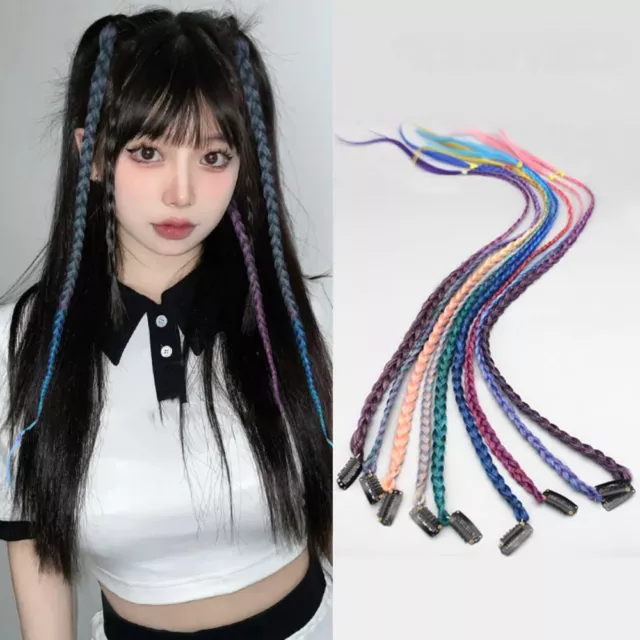 Clip in Twist Wig Braid Synthetic Long Ponytail Hairpieces Boxing Braids  Women