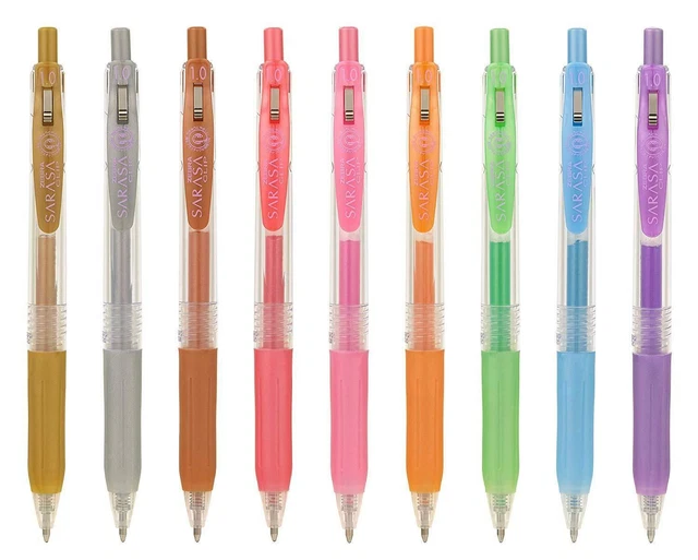 ZEBRA SARASA CLIP Retractable Gel Ballpoint Pens 1.0mm Metallic Shiny
