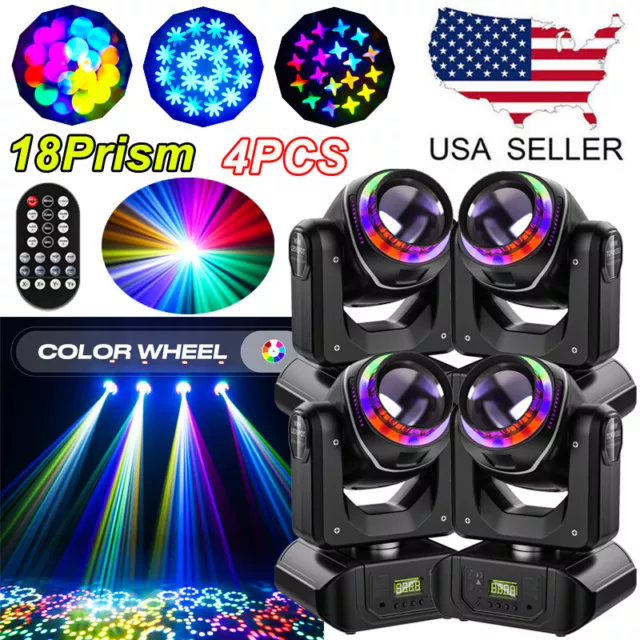 150W 18Prism Moving Head Stage Lighting LED Beam RGBW Gobo DMX DJ Club Light