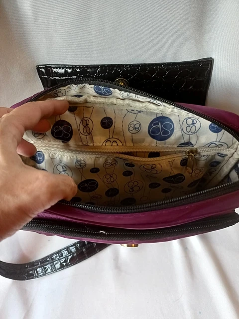 Samantha Brown Peacock Burgun w/ Black Croco RFID Travel Crossbody Handbag Purse 4