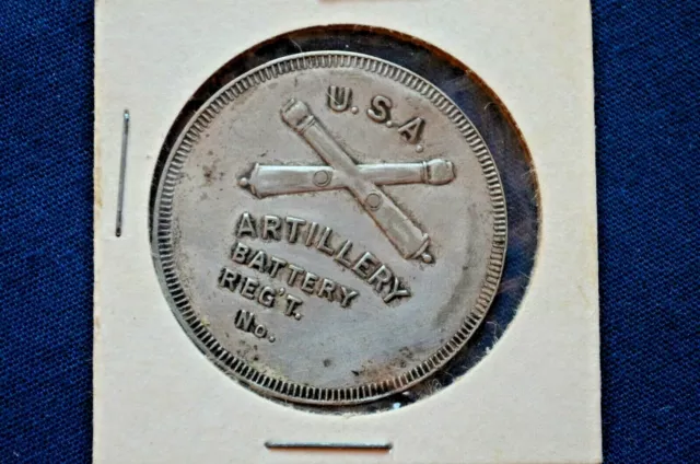 WWI One Sided Blank Medal/Souvenir, "U.S.A. Artillery Battery Reg't No."