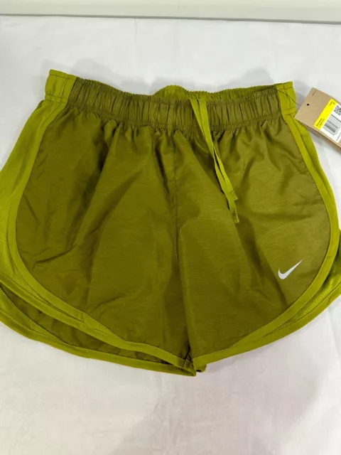 Nike Tempo Dri-Fit CU8890-333 Green Running Shorts Womens Size L Large New