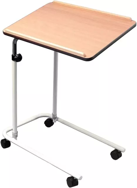 60*40cm Overbed Chair Table Wheeled | Desk Adjust Tilt Desk Mobility Living Aid