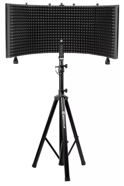 Rockville Recording Studio Microphone Isolation Shield + Heavy Duty Tripod Stand