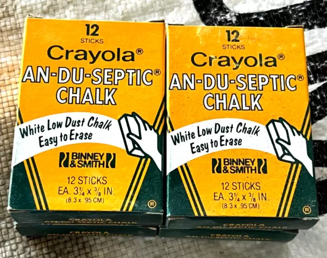 Vintage 1980's 4 Box Lot of Crayola An-Du-Septic Chalk Binney Smith No. 1400