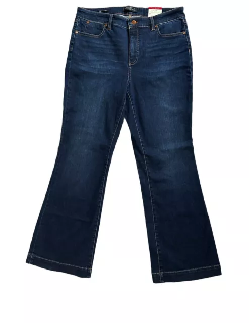 Nuevos Jeans Talbots Impecables 5 Bolsillos Pequeños Acampanados Azul Talla 14P
