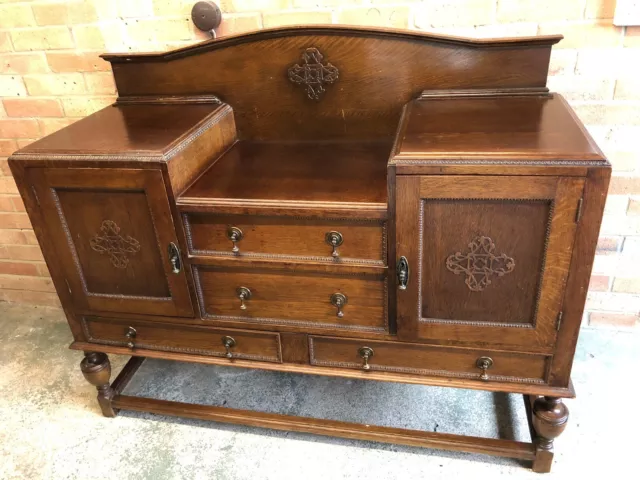 1920's Jacobean style antique oak sideboard good condition - Used