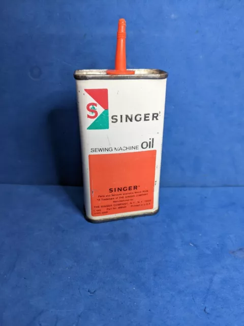 Máquina de coser vintage Singer lata de aceite de lata 4 oz. Engrasador móvil vacío