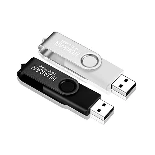 HUARAN Lot de 2 Clé USB 64 Go USB 2.0 Flash Drive Clef USB 64go Stockage Pivo...