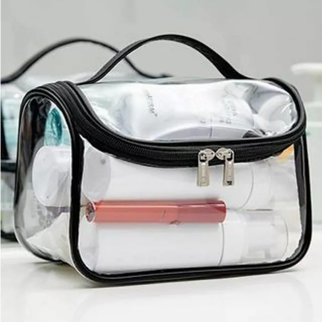 Clear Wash Makeup Bag Travel Cosmetic Transparent PVC Toiletry Pouch Organizer