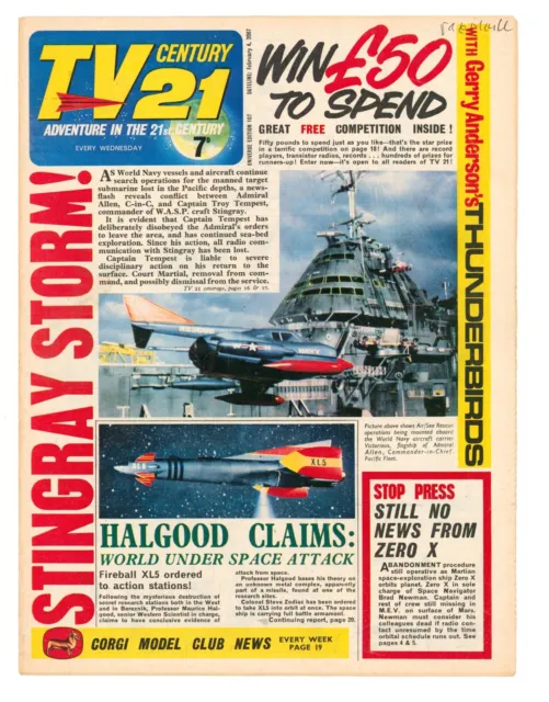 TV Century 21 #107 VFN 8.0 Thunderbirds Fireball XL5 Stingray