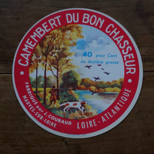 Etiquette Boite De Fromage- Camembert Du Bon Chasseur-J.couraud-Mauves S/Loire