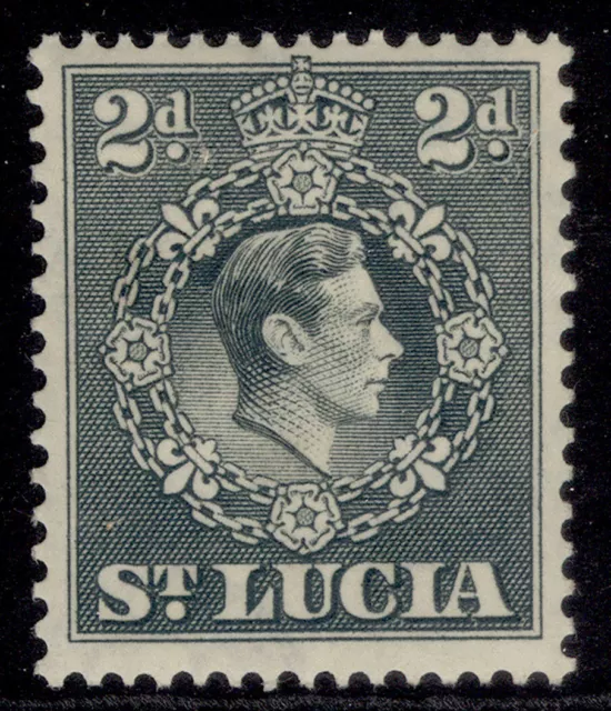 ST. LUCIA GVI SG131, 2d grey, M MINT. PERF 14¼ X 14