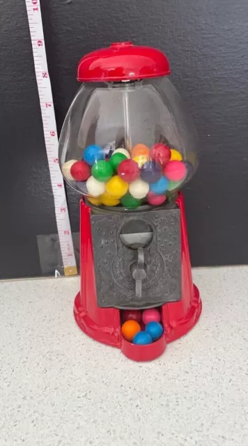 Vintage 1985 Carousel Bubble Gum Machine Metal & Glass Filled vintage gumballs