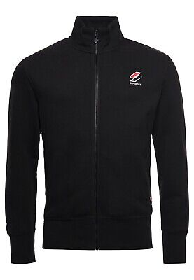 Superdry Track Top Full Zip Sportstyle Essential Sweatshirt Long Sleeve Black