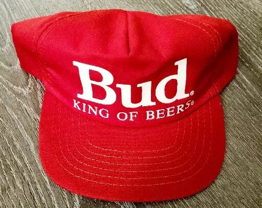 Bud King Of Beers Trucker Snapback Hat vintage Budweiser Cap 1980s