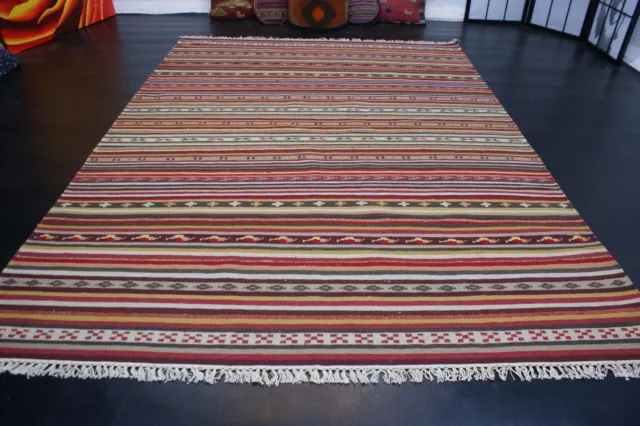 Kilim Kattrup Designer Natur Kelim Teppich Handarbeit wolle verschiedene Größe