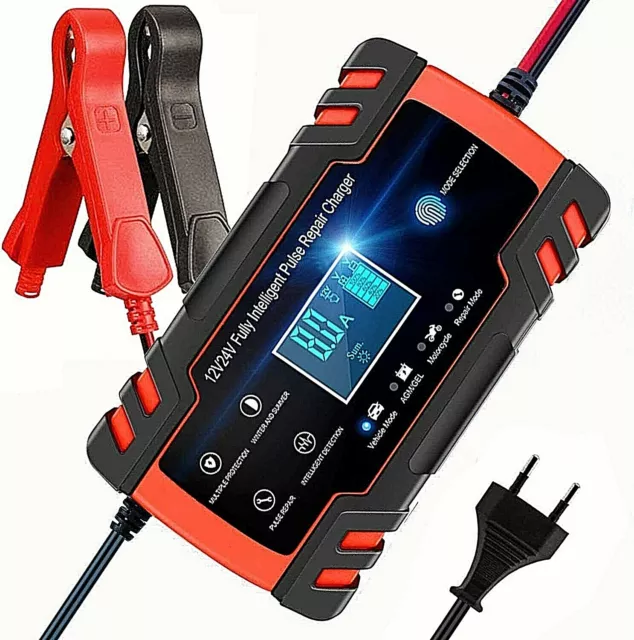 chargeur batterie booster intelligent 12v 8amp 24v 4amp voiture moto bateau fr