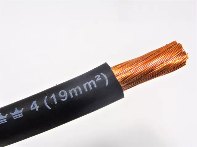 30' Excelene 4 Awg Gauge Welding Cable Black Usa Made Battery Leads  Copper