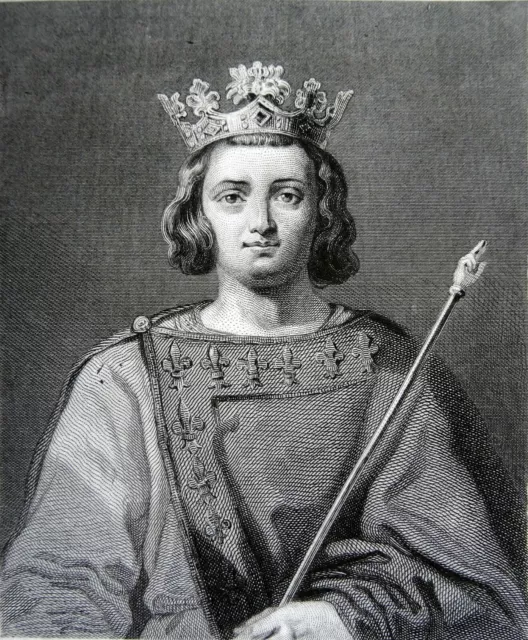 CHARLES IV le BEL, ROI de FRANCE (1322-1328) (les Rois maudits) - Gravure du 19e