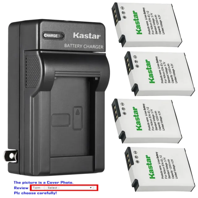 Kastar Battery Wall Charger for Nikon EN-EL12 MH-65 & Nikon Coolpix S6000 Camera