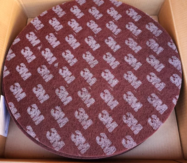 3M Scotch-Brite Very Fine Floor Pad 20 Inch Maroon Case of 10 20 X NS New NOS