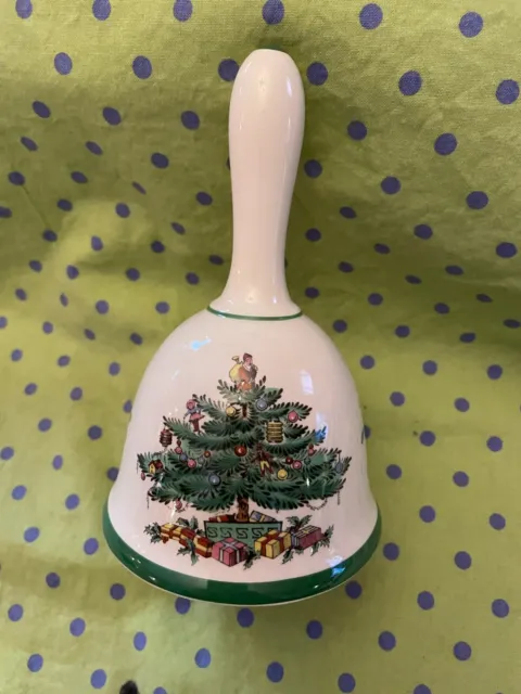 Spode 5 3/8" Tall Porcelain Christmas Tree Bell  # S 3324-N  - Very Spode!