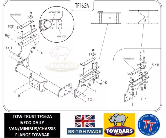 Flange Towbar For Iveco Daily Van, Chassis Cab & Combi MPV 1999 to 2014 3