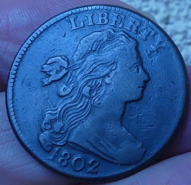 Better Date 1802 ( Draped Bust) Large Cents Vf With Reverse Cud