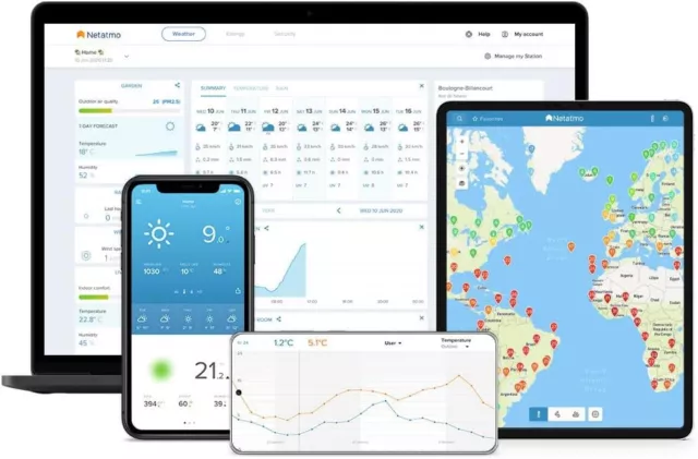 Netatmo Smarte Estación Meteorológica NWS01-EC WLAN, Radio, Interior Y Sensor 3