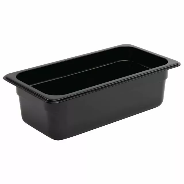 Vogue Black Polycarbonate 1/3 Gastronorm Container Kitchenwareware Food Storage