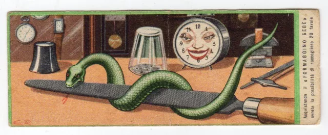 figurina anteguerra Formaggino Bebè - favola n. 15 IL SERPENTE E LA LIMA (b)