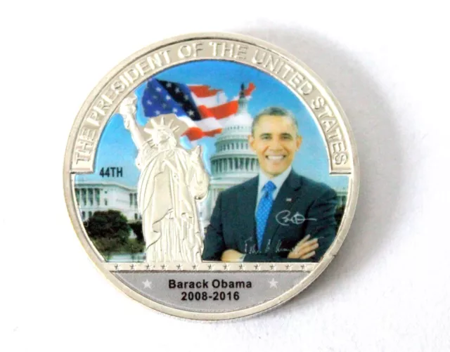 Barrack Obama Silver Plated, Pictured Presidential Medal