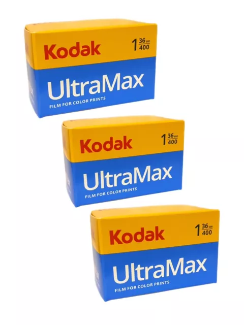 Kodak Ultramax 400 35mm 36 Exposure Colour Film X 3