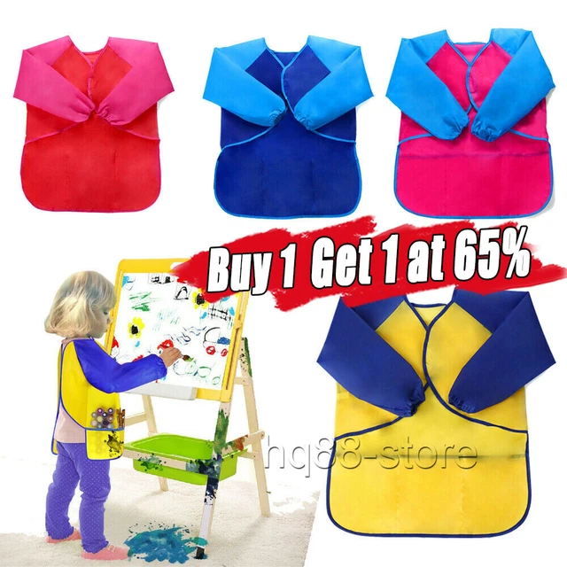 Children Kids Long Sleeve Apron Drawing Painting Waterproof Smock Craft Art Bib