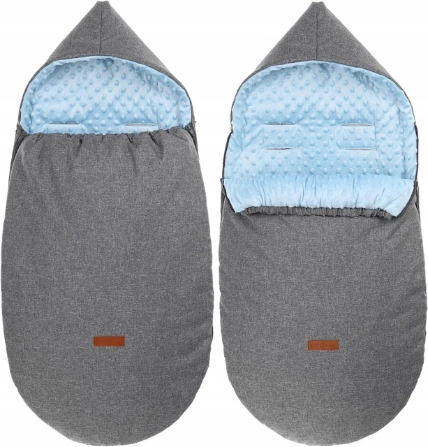 Universal Hooded Footmuff Pushchair Stroller Buggy Dimple Dark Grey/Blue